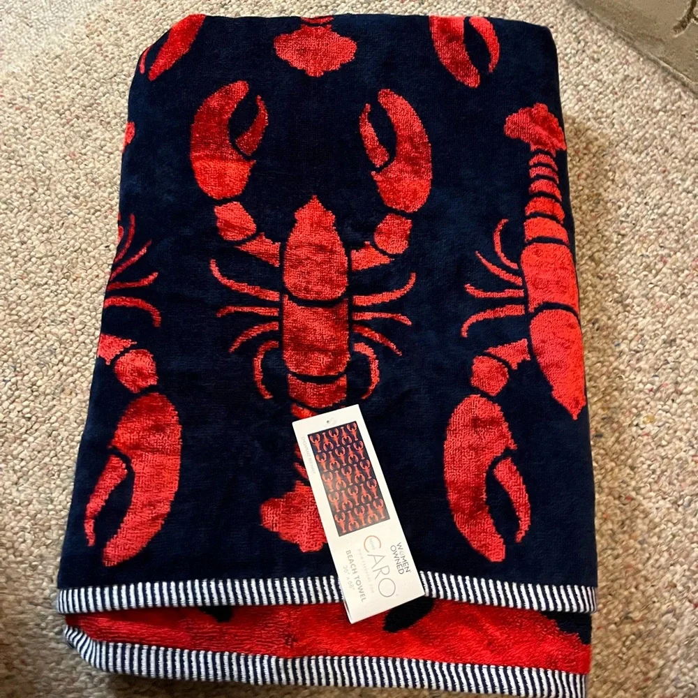 🆕 Caro Home Chesapeake Lobster Beach Towel Oversized